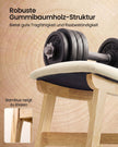 Zitbankje – Houten Poten – Linnenlook – Voetenbank voor Hal of Slaapkamer – Beige