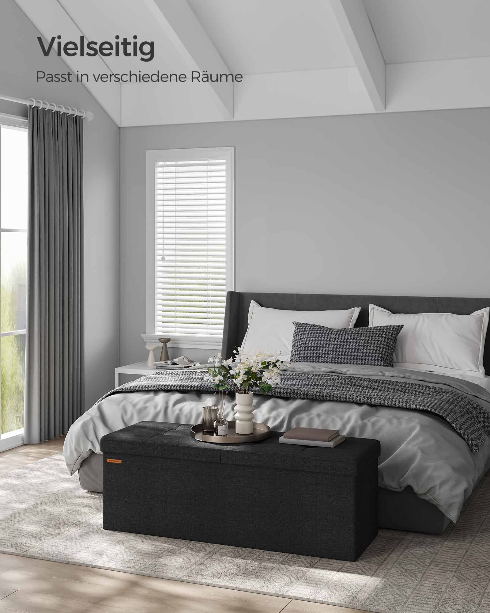 Soffa - med lagringsutrymme - 38 × 110 × 38 cm - bläck -svart