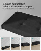 Soffa - med lagringsutrymme - 38 × 110 × 38 cm - bläck -svart