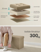 Soffa - med lagringsutrymme - 38 × 110 × 38 cm - Camel Brown