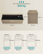 Soffa - med lagringsutrymme - 38 × 110 × 38 cm - Camel Brown