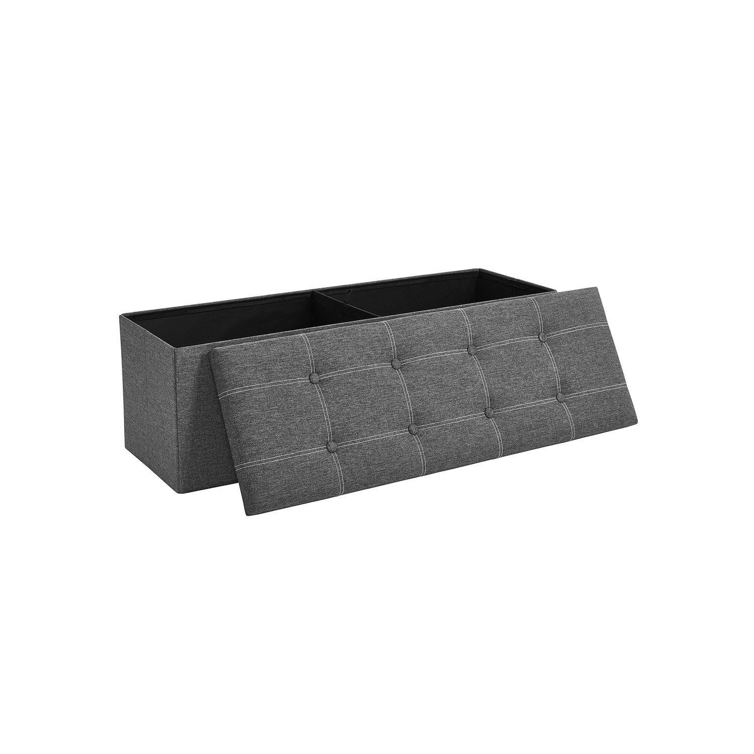 Förvaringsbänk - sittplatser - fällbar - lastkapacitet 300 kg - ljusgrå