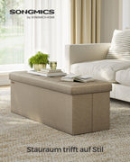 Soffa - 110 cm - vikbar med lagringsutrymme - lätt taupe
