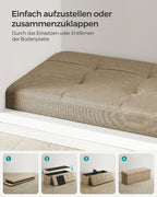Soffa - 110 cm - vikbar med lagringsutrymme - lätt taupe