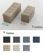 Soffa - 110 cm - vikbar med lagringsutrymme - lätt taupe