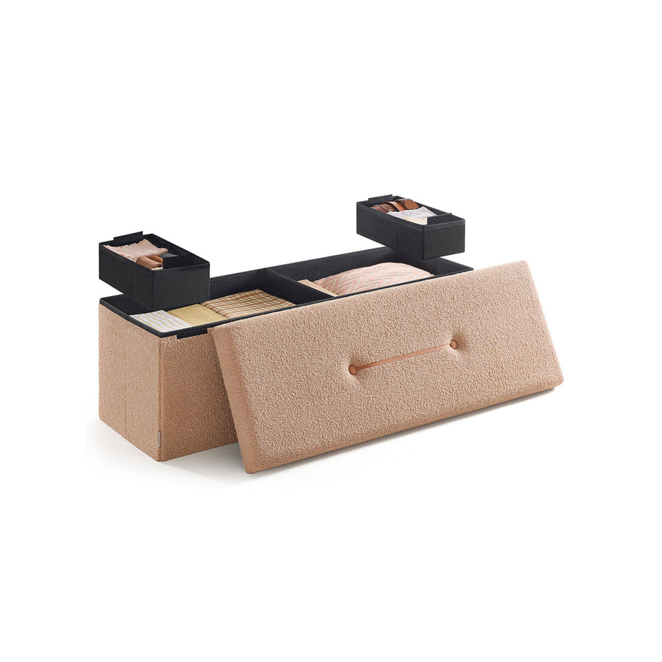 Pall med förvaringsutrymme - 300 kg lastkapacitet - krämvit