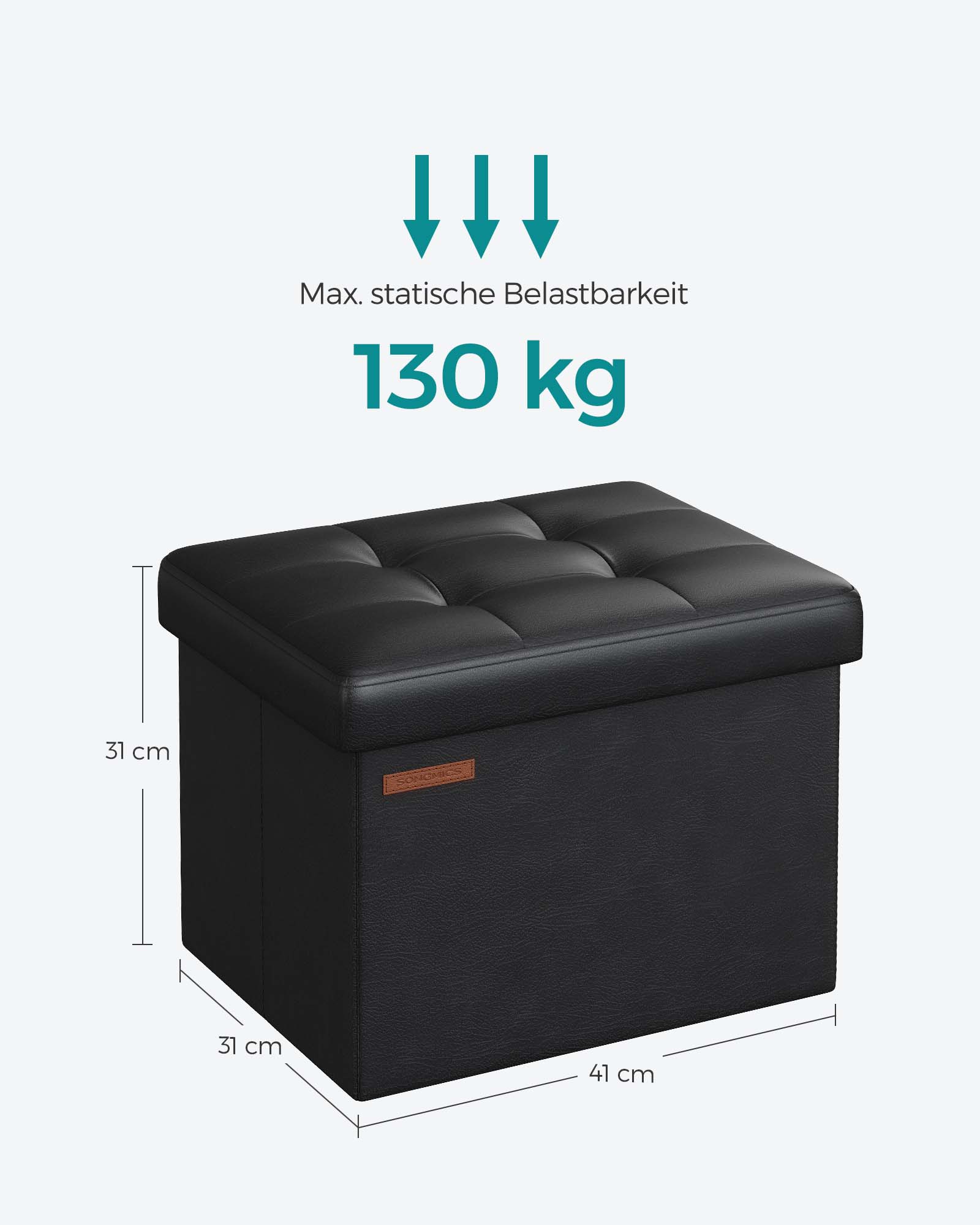 Hopfällbar soffa med förvaringsutrymme – Kompakt och robust – Bläcksvart