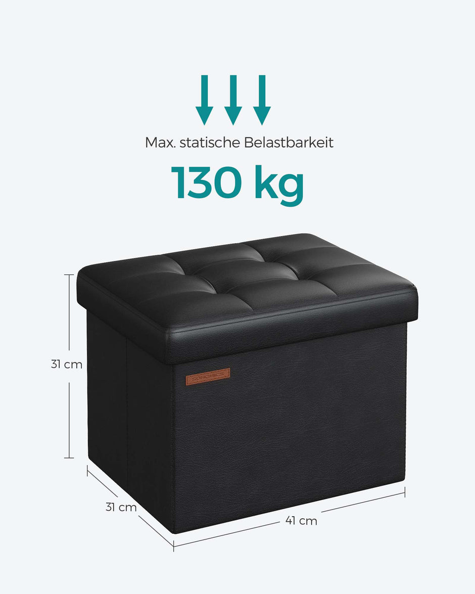 Hopfällbar soffa med förvaringsutrymme – Kompakt och robust – Bläcksvart