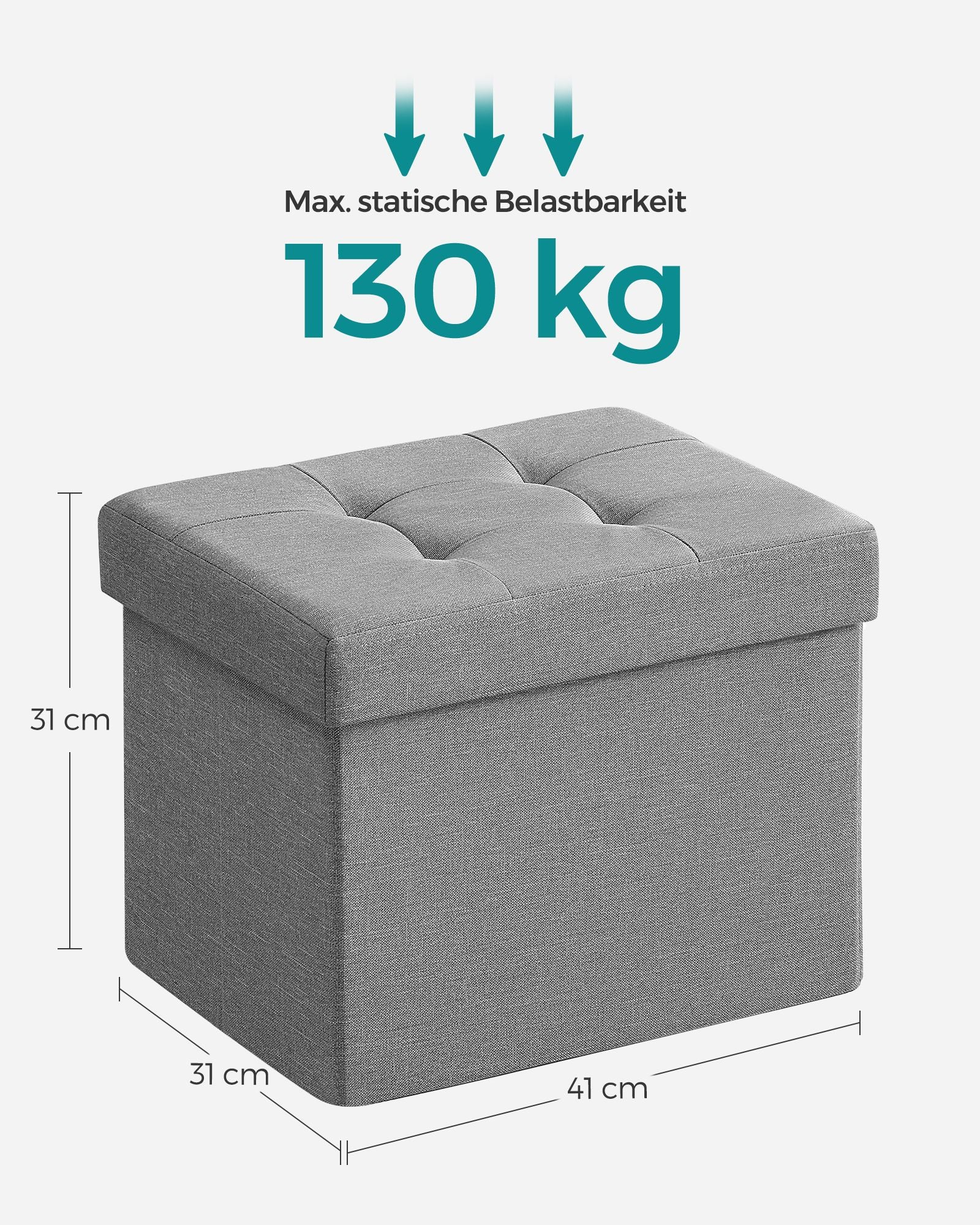 Bank - 41 cm - med lagringsutrymme - ljusgrå