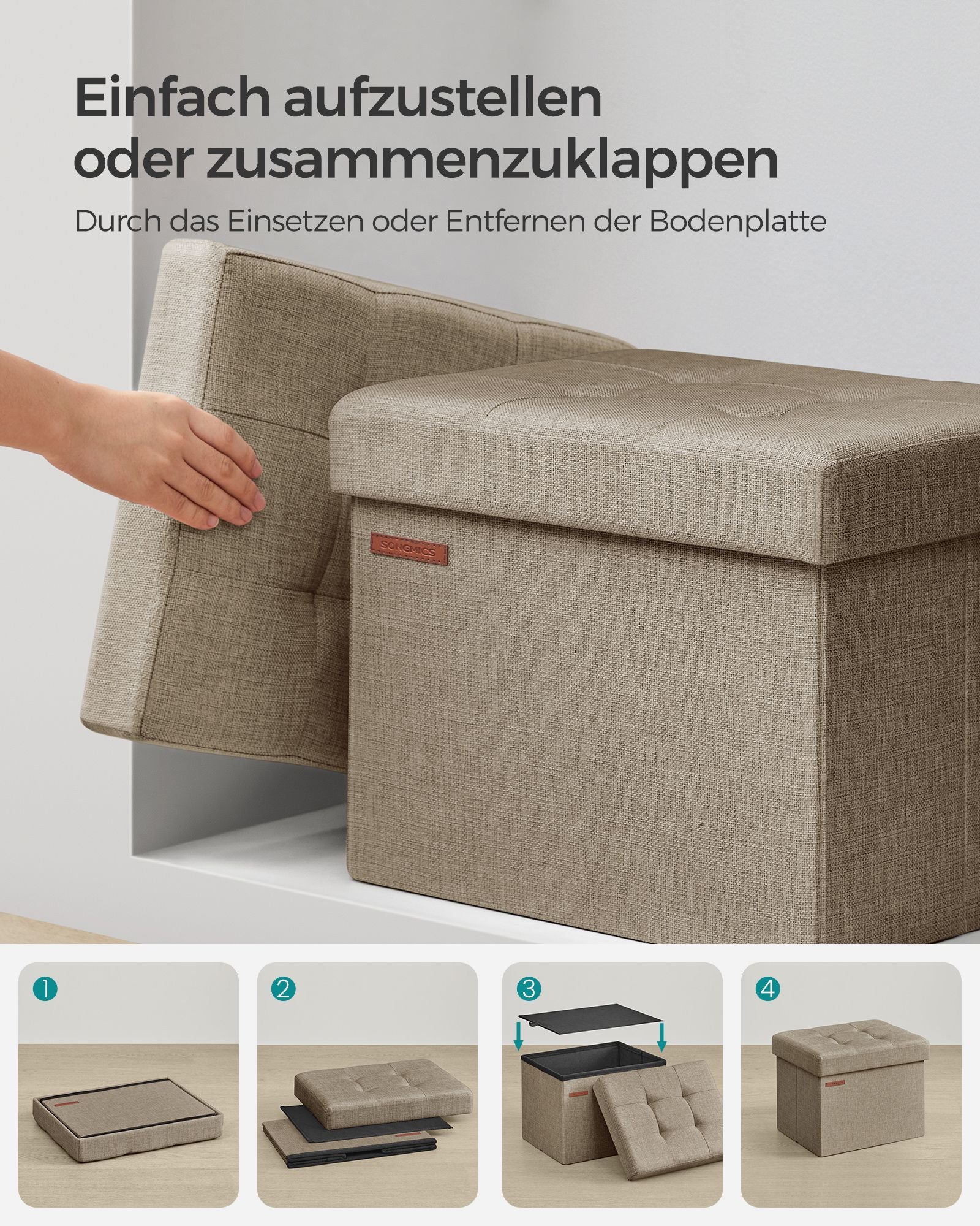 Bank - med lagringsutrymme - Light Taupe