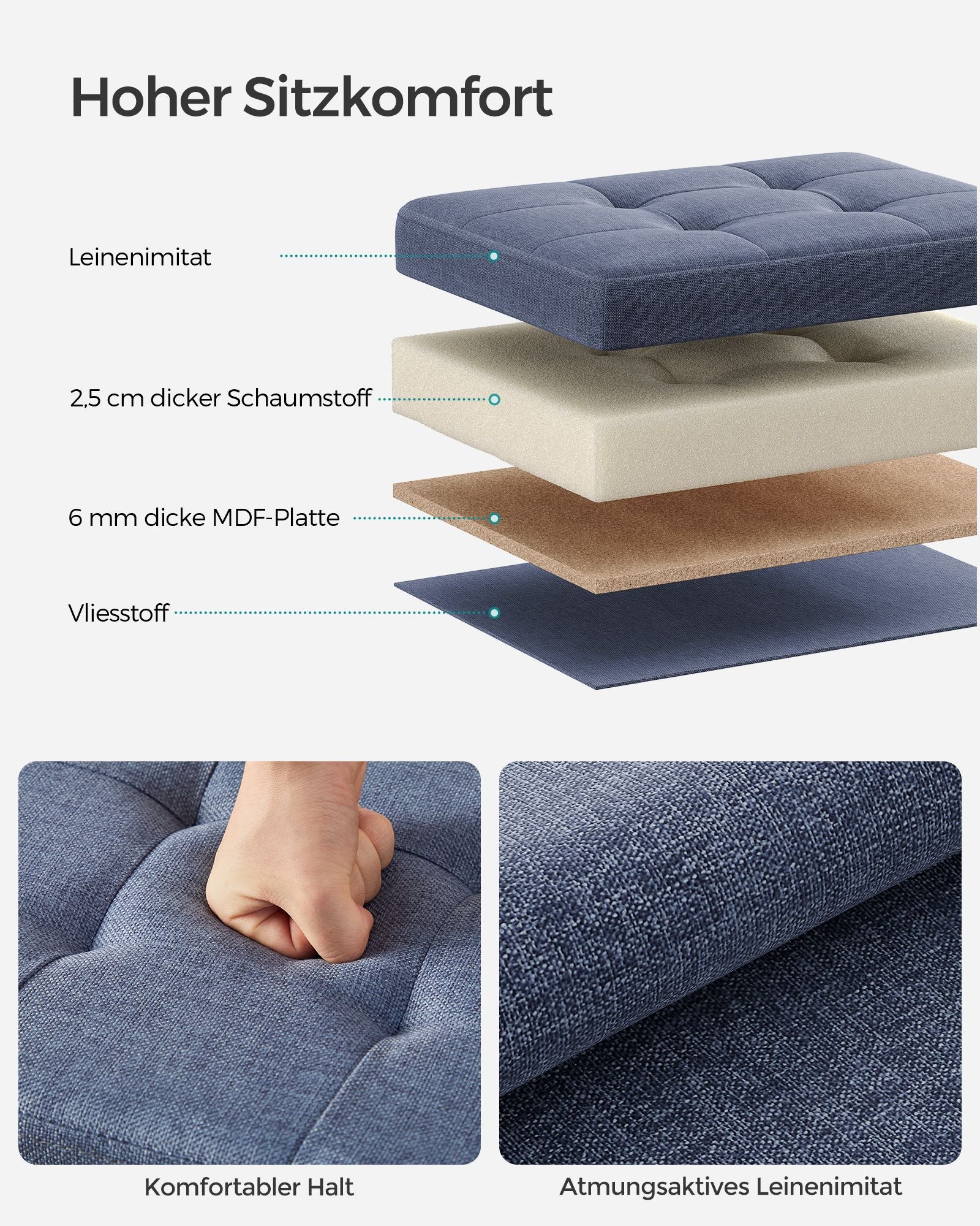Soffa - Med lagringsutrymme - Light Denim Blue