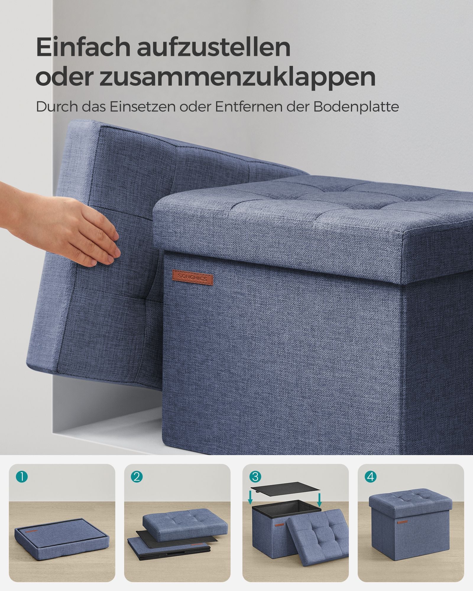 Soffa - Med lagringsutrymme - Light Denim Blue