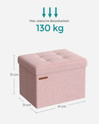 Bänk - med förvaringsutrymme - pastellrosa
