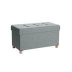 Seat Box - Pouf med förvaringsutrymme och lock - fotpall - träben - 76 x 38 x 40 cm - mörkgrå