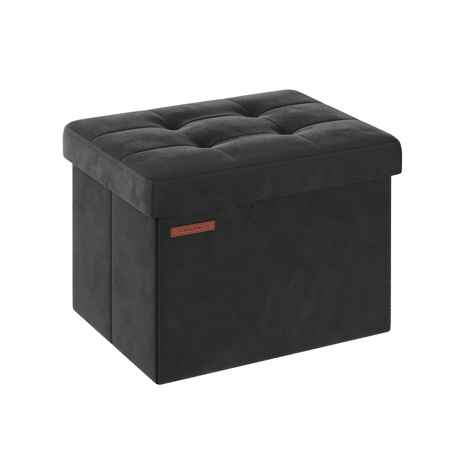 Bänk - med lagringsutrymme - Velvet - med bläck -svart lock