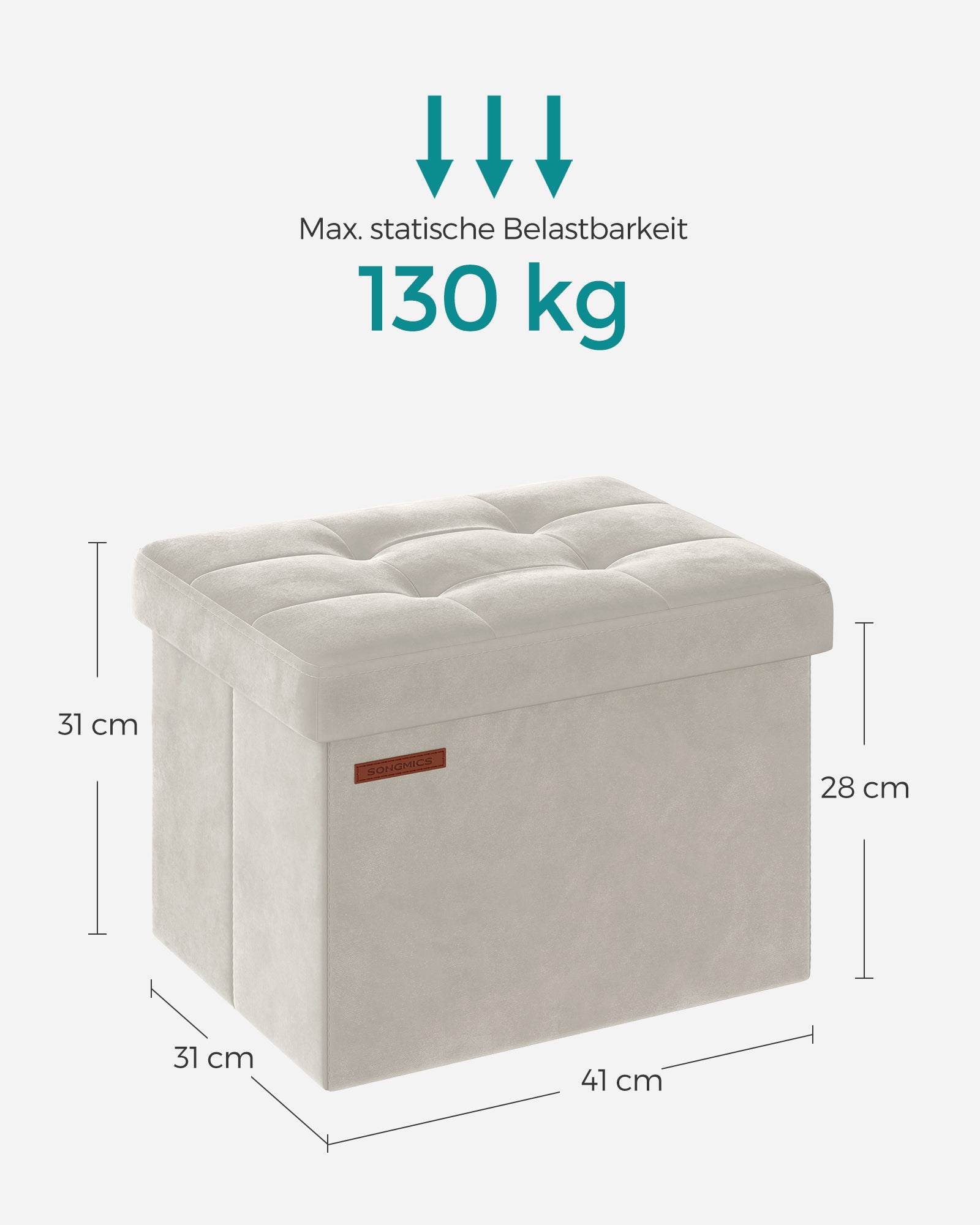 Avföring - med lagringsutrymme - 31 × 41 cm - upp till 130 kg