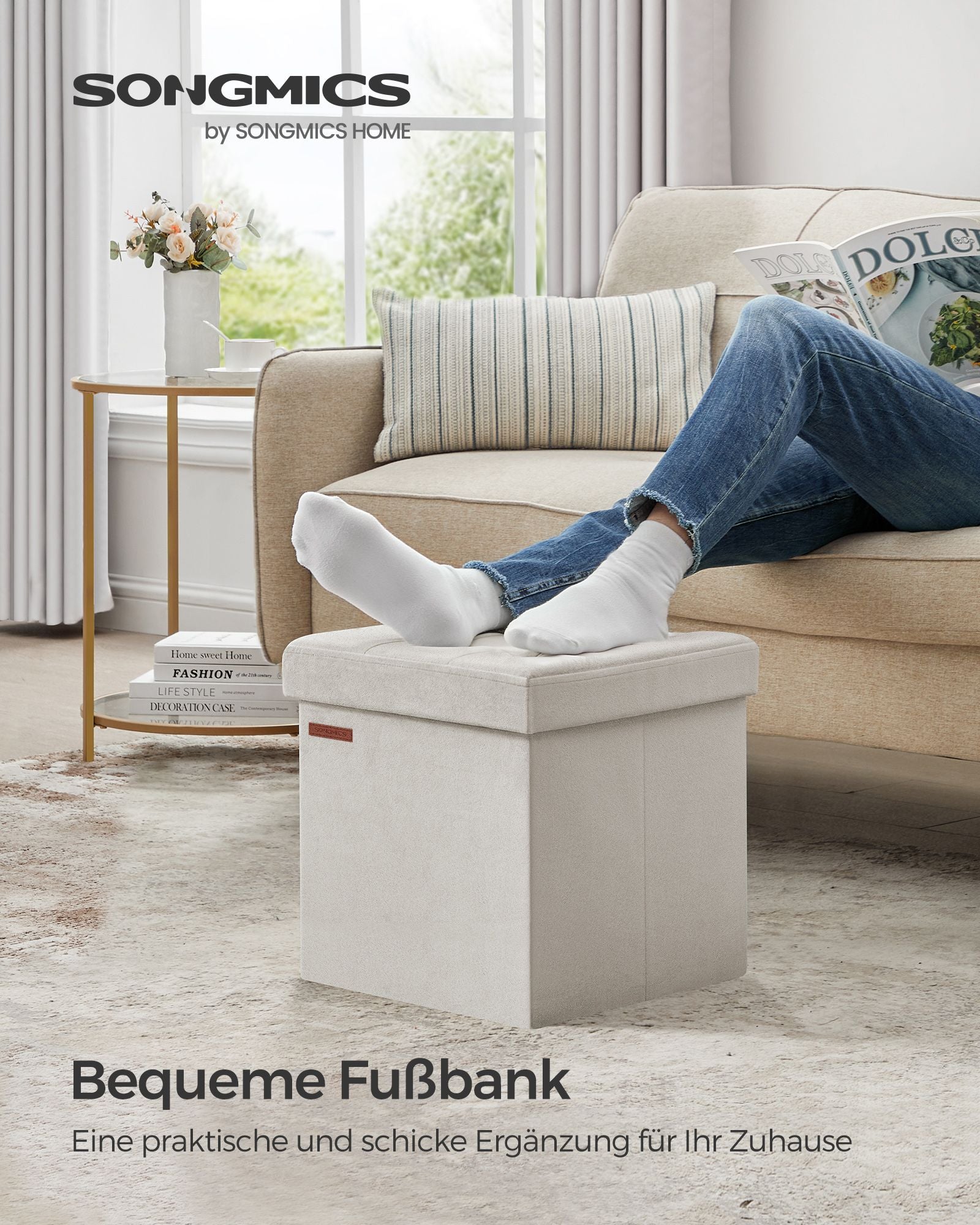 Soffa - med lagringsutrymme - sammet - 38 × 38 × 38 cm