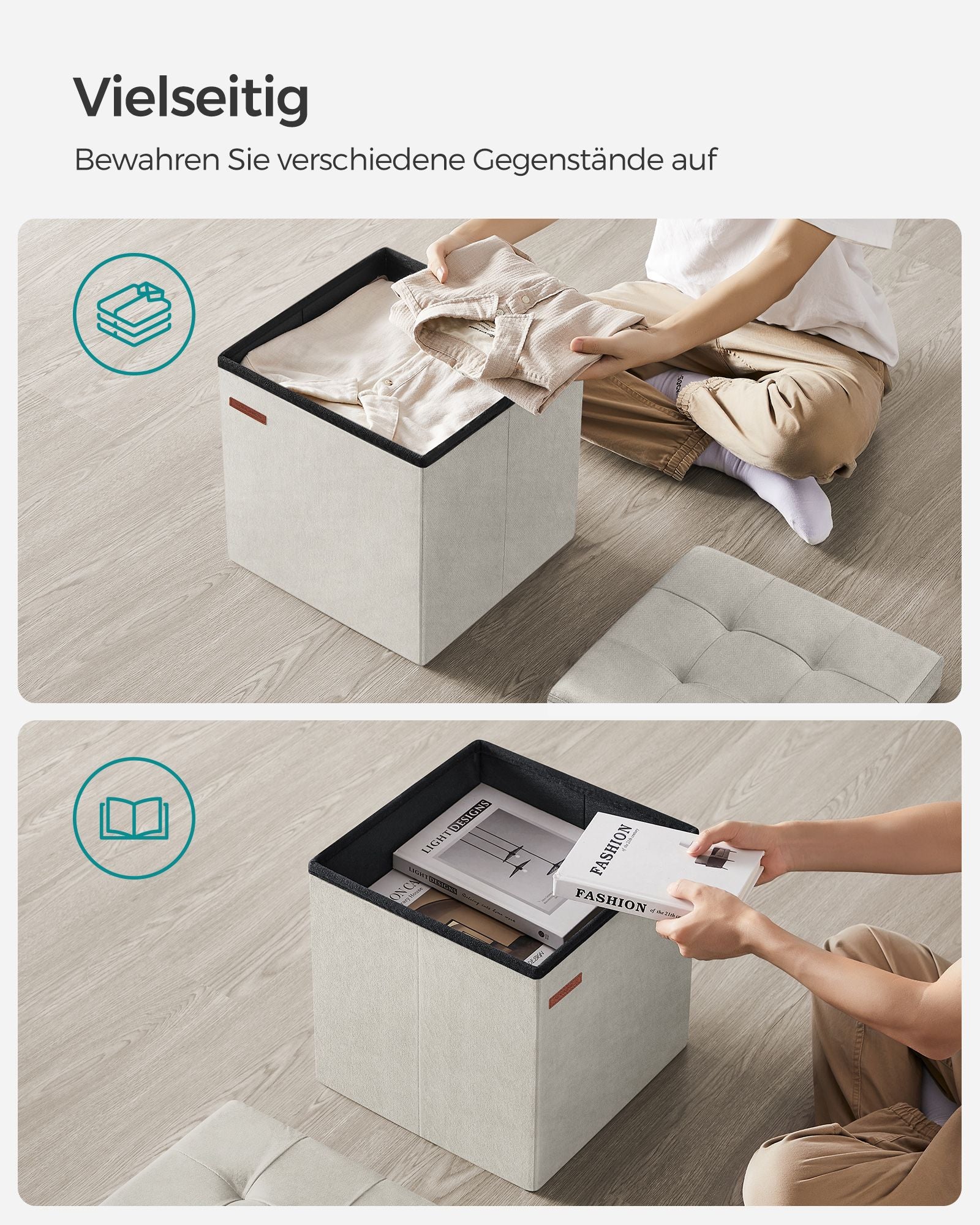 Soffa - med lagringsutrymme - sammet - 38 × 38 × 38 cm