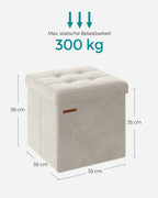 Soffa - med lagringsutrymme - sammet - 38 × 38 × 38 cm