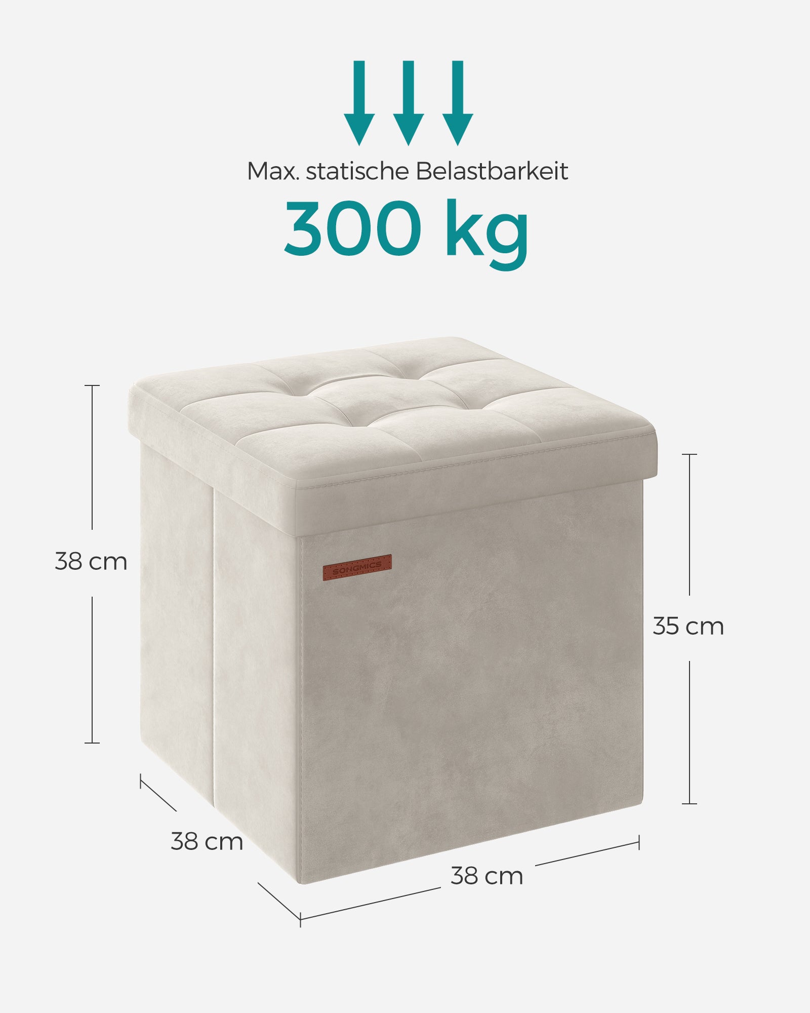 Soffa - med lagringsutrymme - sammet - 38 × 38 × 38 cm