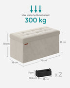 Bank - med lagringsutrymme - sammet - 38 × 76 × 38 cm