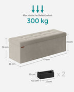 Bank - med lagringsutrymme - sammet - 38 × 110 × 38 cm
