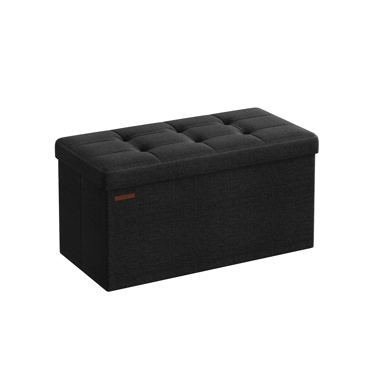 Soffa - 76 cm - vikbar med lagringsutrymme - svart