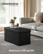 Soffa - 76 cm - vikbar med lagringsutrymme - svart