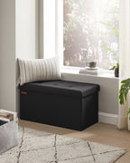 Soffa - 76 cm - vikbar med lagringsutrymme - svart