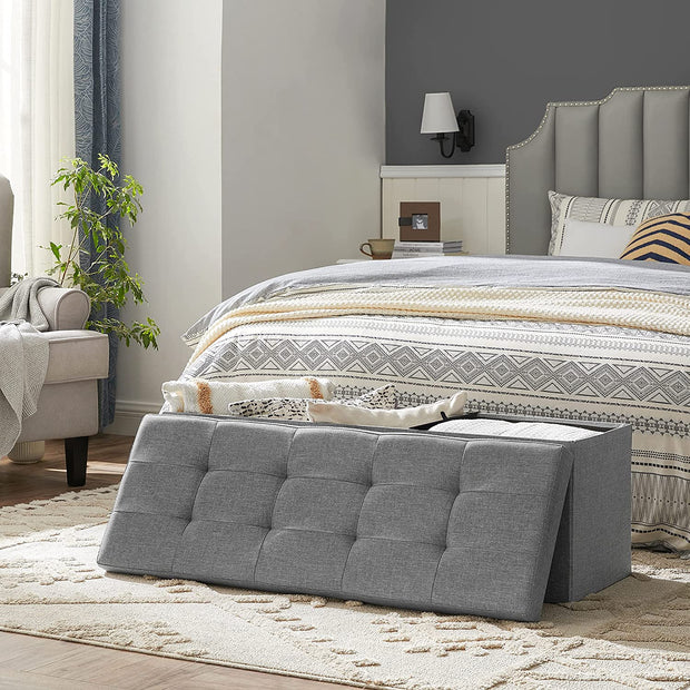 Förvaringsbänk – Fällbar – Ljusgrå