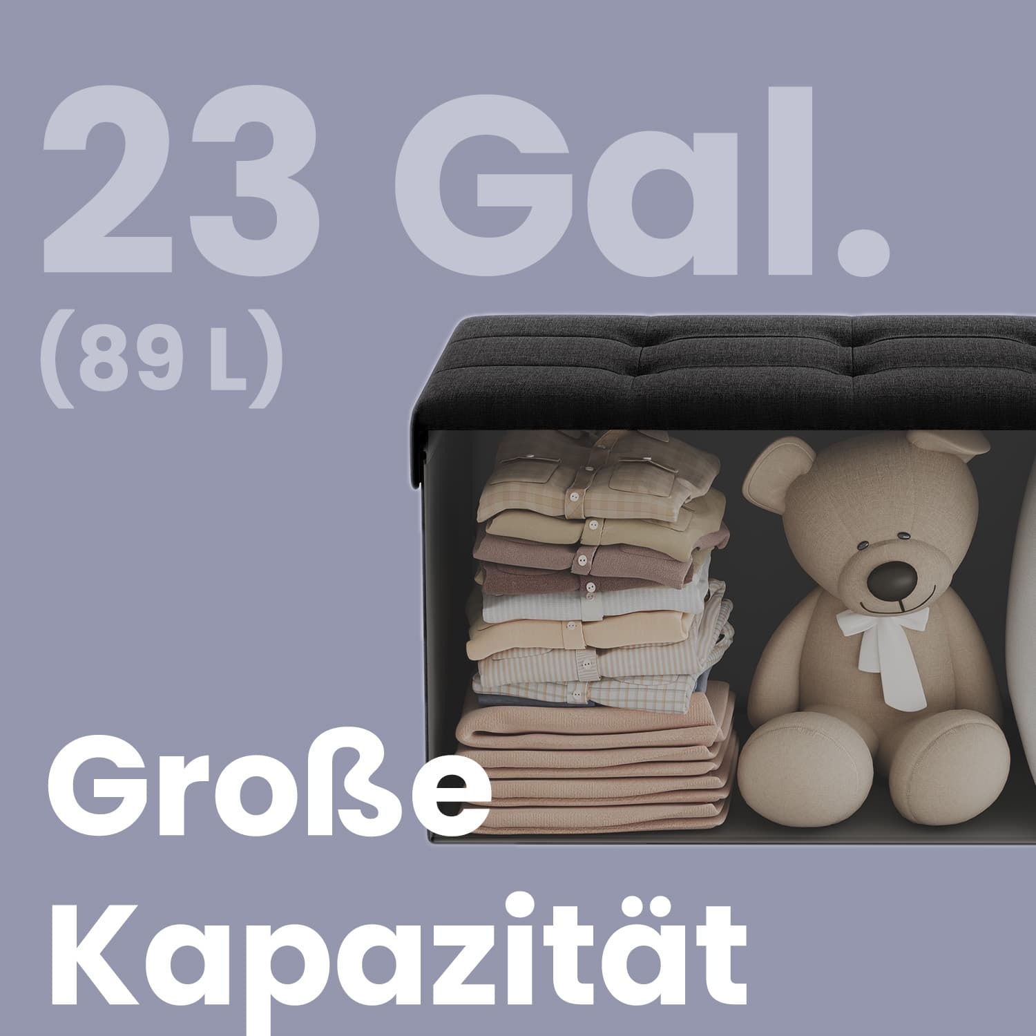 Soffa med lagringsutrymme - 38 x 76 x 38 cm - Seat Box - Compact Model