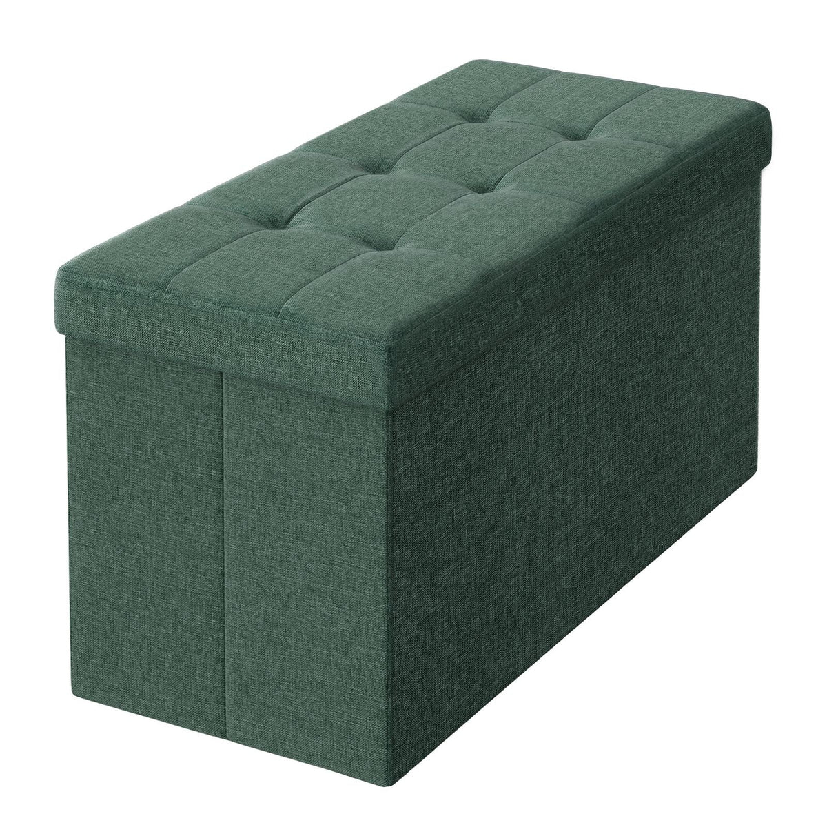 Storage Ottoman Bench - MDF and Linen-Look Fabric