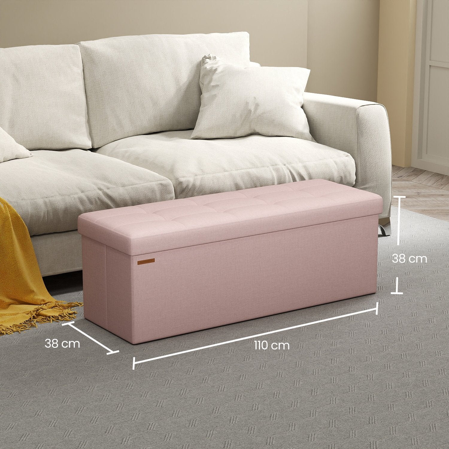Soffa med förvaringsutrymme - 38 x 110 x 38 cm - Sätesbox - Folding lock
