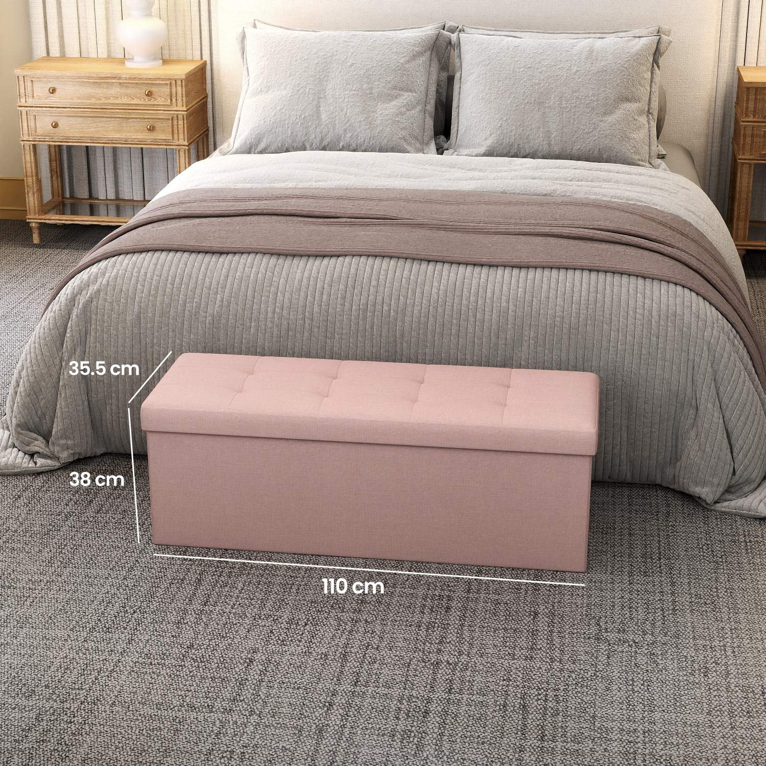 Soffa med förvaringsutrymme - 38 x 110 x 38 cm - Sätesbox - Folding lock
