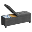 Opbergbank - 110 cm - Scharnierend Deksel - Linnenlook - Grijs