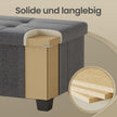 Opbergbank - 110 cm - Scharnierend Deksel - Linnenlook - Grijs
