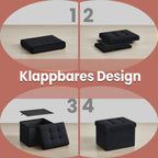 Soffa med förvaringsutrymme - Velvet Seat Box med lock - Fällbar lagringslåda - Anthracite