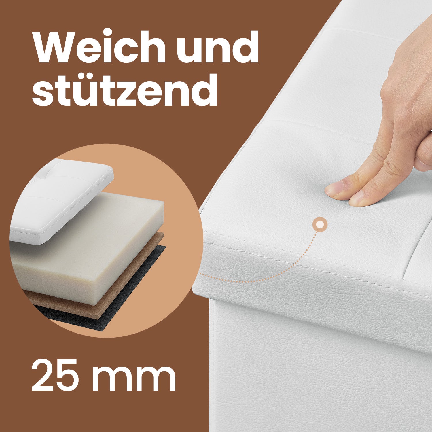 Soffa med förvaringsutrymme - Folding Seat Box - Stylish Storage Box - Dark Grey