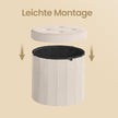 Poef - Rond - Met Opbergruimte - Afneembaar Deksel - Cappuccino Beige