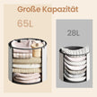 Poef - Rond - Met Opbergruimte - Afneembaar Deksel - Cappuccino Beige