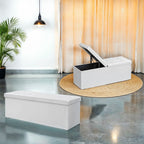 Soffa med förvaringsutrymme - Folding Seat Box - förvaringslåda - 110 cm - Grå
