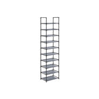 Shoe Rack - Shoe Cabinet - Med 10 nivåer - Metal Frame - Svart