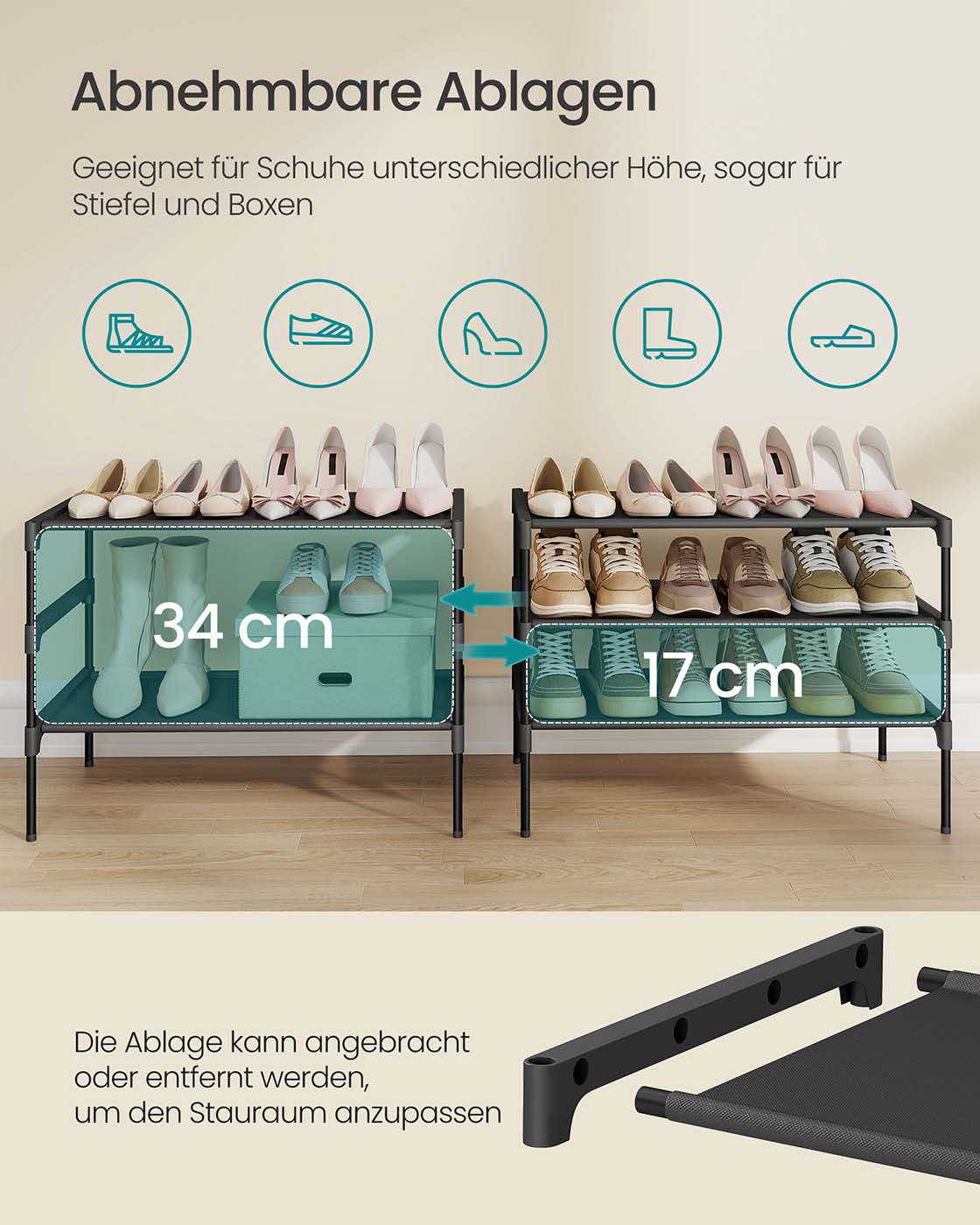 Skoställ – Platssparande – Flera nivåer – Hall eller entré