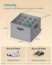 Schoenorganizer - 43 x 43 x 32 cm - voor maximaal 16 paar schoenen - verstelbare tussenschotten - stapelbaar - kleur: duifgrijs - maximum capaciteit: 18 kg
