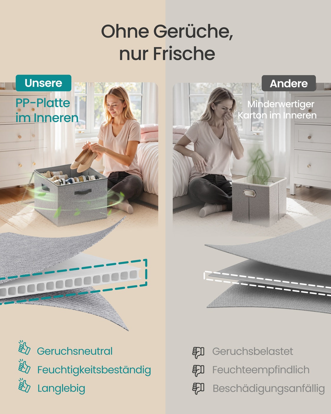 Schoenorganizer - 43 x 43 x 32 cm - voor maximaal 16 paar schoenen - verstelbare tussenschotten - stapelbaar - kleur: duifgrijs - maximum capaciteit: 18 kg