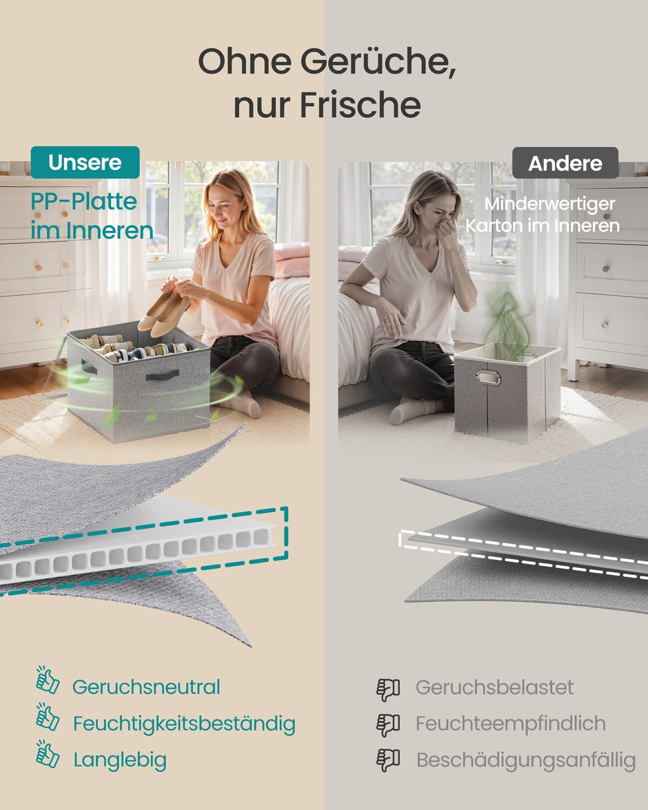 Schoenorganizer - 43 x 43 x 32 cm - voor maximaal 16 paar schoenen - verstelbare tussenschotten - stapelbaar - kleur: duifgrijs - maximum capaciteit: 18 kg