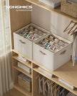 Schoenorganizer - 43 x 43 x 32 cm - voor maximaal 16 paar schoenen - verstelbare tussenschotten - stapelbaar - cappuccinobeige - maximale belasting 18 kg