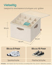 Schoenorganizer - 43 x 43 x 32 cm - voor maximaal 16 paar schoenen - verstelbare tussenschotten - stapelbaar - cappuccinobeige - maximale belasting 18 kg