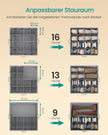 Schoenorganizer - 43 x 43 x 32 cm - tot 16 paar schoenen - verstelbare tussenschotten - duifgrijs - maximaal 18 kg per organizer