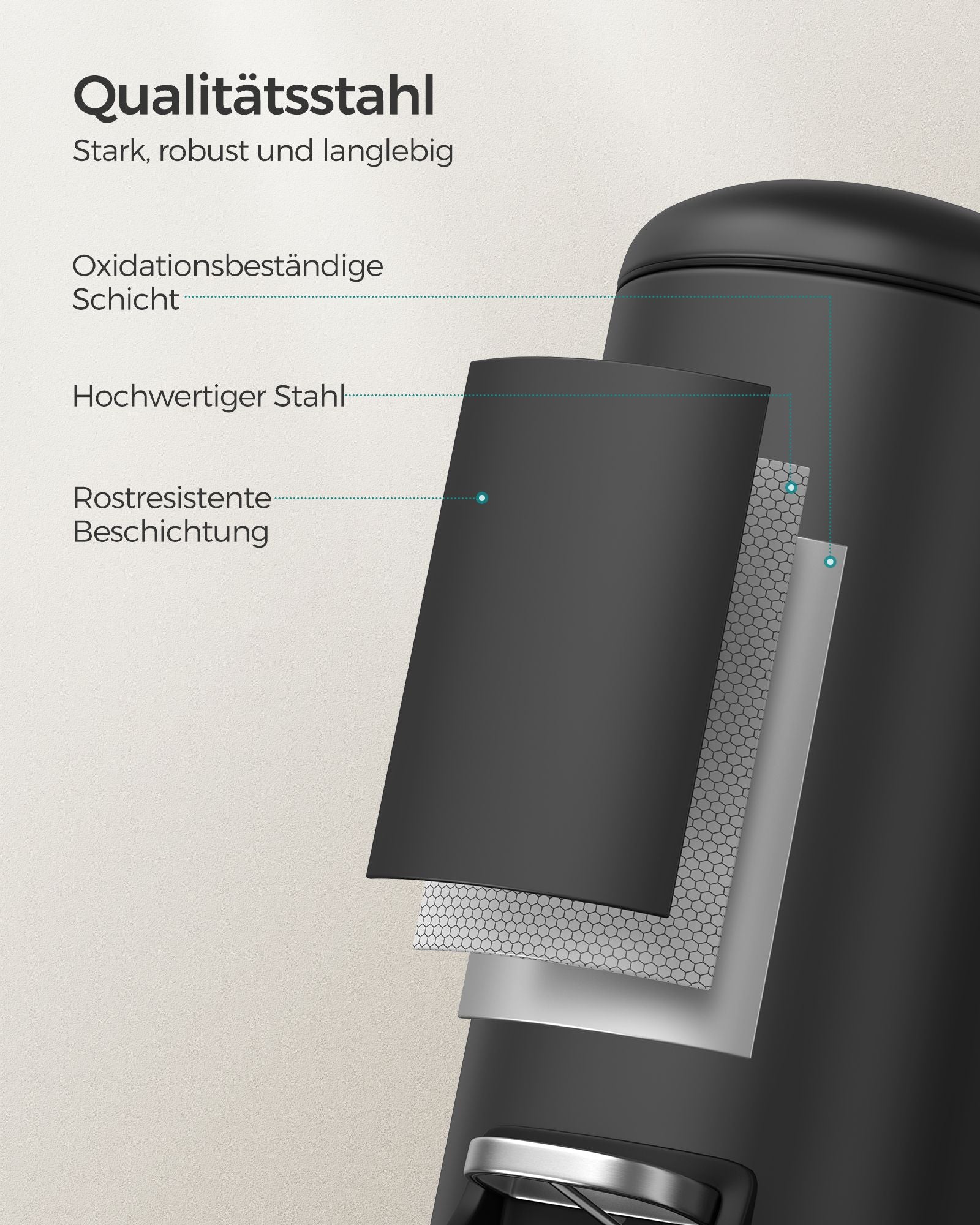 Kosmetiklåda - 10 liter - litet - med stållock